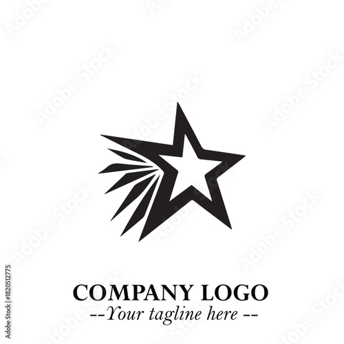 Minimalist Star Logo Symbol in Black on White Background – Modern Vector Shape for Branding & Design