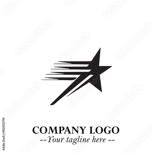 Minimalist Star Logo Symbol in Black on White Background – Modern Vector Shape for Branding & Design