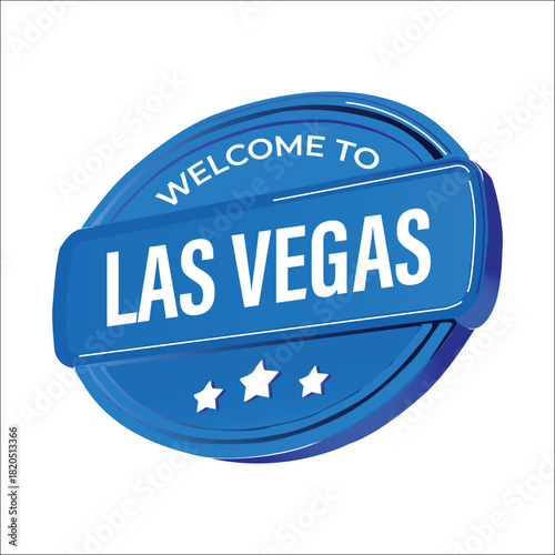 welcome to las vegas blue rubber stamp set vintage grunge style multiple angles
