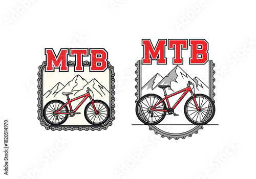 Mountain Biking Logo Illustration – Cyclist Ride Vector Emblem