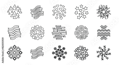 Vector shapes collection decorative elements design set outline
