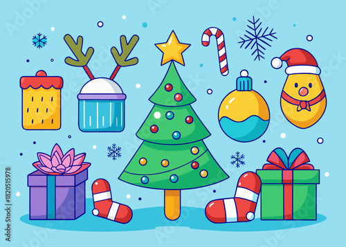 Christmas holiday elements set