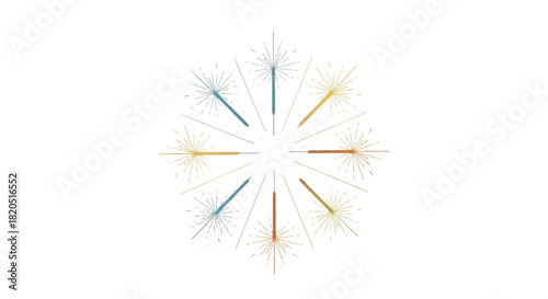 Sparkler Burst A Festive Celebration of Lights and New Year's Eve, Perfect for Design
