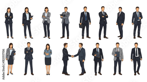 Professional Business People Standing Together In A Group