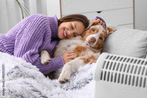 Young woman in sweater with...