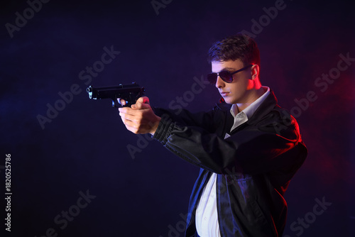 Male FBI agent in sunglasse...