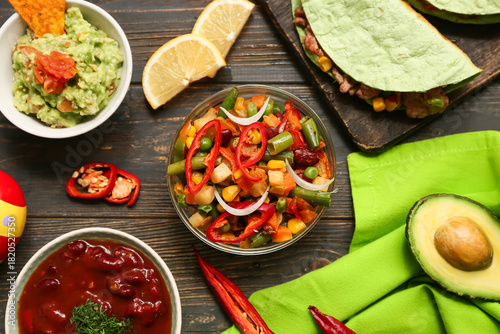 Traditional Mexican food on...