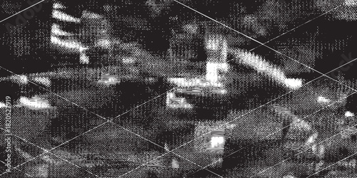 Abstract Blocky Digital Distortion Glitch Texture with Rectangular Pixel Artifacts