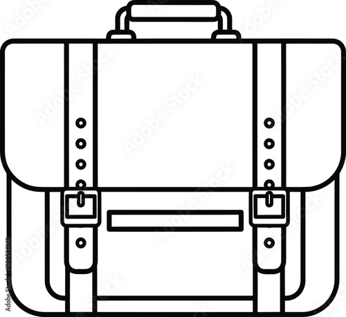 Briefcase vector illustration, business bag outline, leather bag design eps silhouette