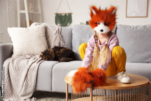 Quadrober girl in fox mask ...