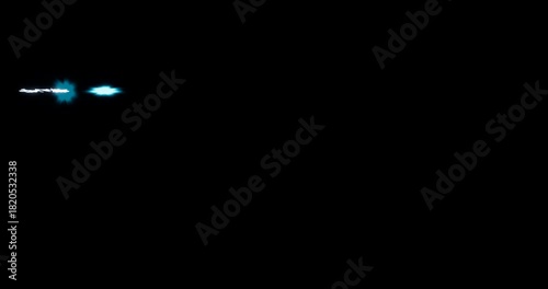 water ejection effect on black background