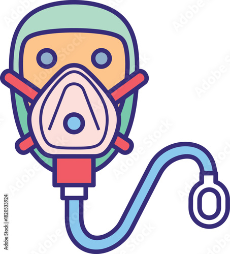 Hazmat suit respirator mask vector illustration safety equipment gear eps silhouette