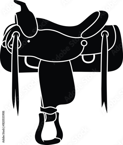 Horse saddle illustration vector graphic equestrian riding equipment eps silhouette