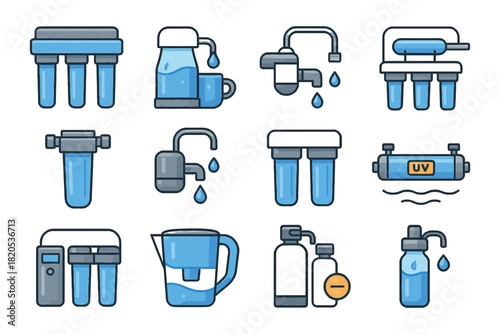 set of household appliances vector icons