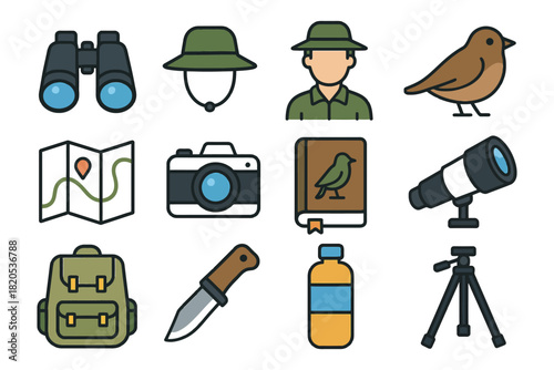 vector illustration of a set of assorted icons for web and design purposes