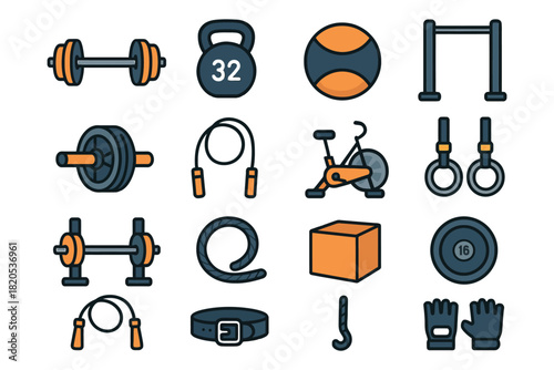 black and white sport icon set vector illustration