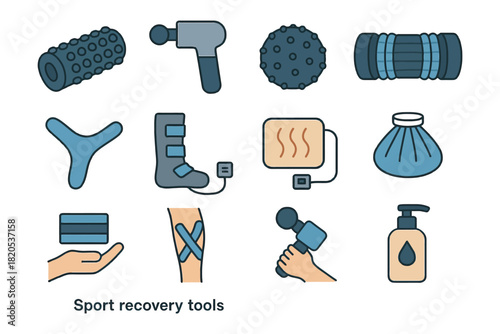 set of hair and cleaning accessories vector illustration