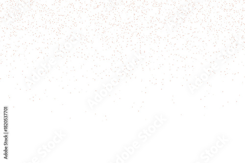 Falling rose gold glitter particles creating an abstract festive glow isolated on transparent background