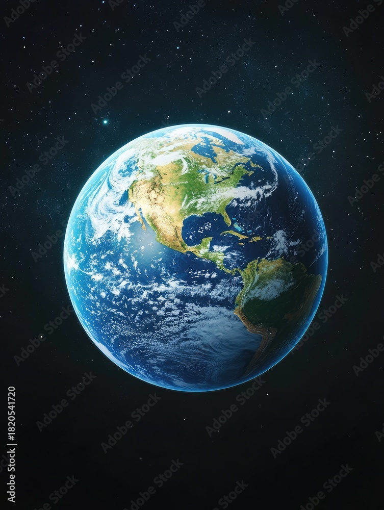 Naklejka premium Earth from space; North & South America view