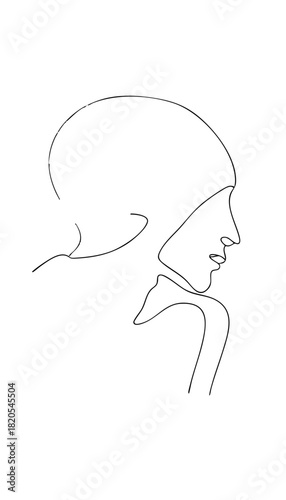 Single line drawing in modern minimalist style of exhausted figure conveying stress and fatigue on white background  