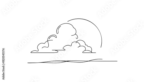 Single line drawing in modern minimalist style of person showing low energy and fatigue  