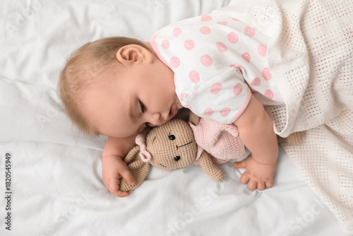 Cute baby with bunny toy ly...