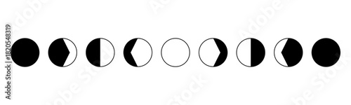 Black moon phases different vector design