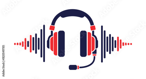 Headphones vector illustration music headset audio equipment
