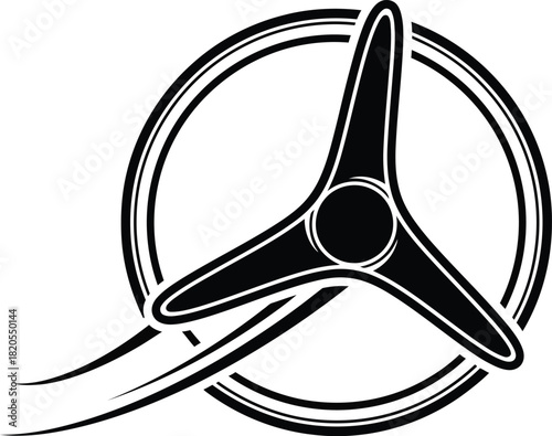 Abstract propeller logo design vector illustration black and white art eps silhouette