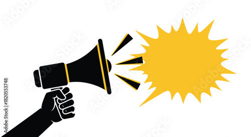 Megaphone announcement promotion marketing communication design