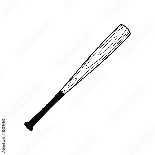A classic wooden baseball bat, a fundamental piece of sports equipment for the game of baseball, featuring a smooth design, isolated on