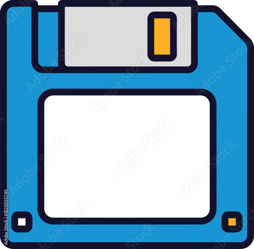 Find blue floppy disk vector illustration for data storage and backup eps silhouette