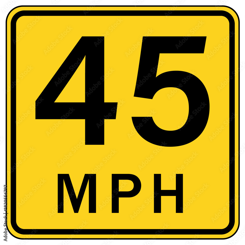 Fototapeta premium speed limit 45 sign