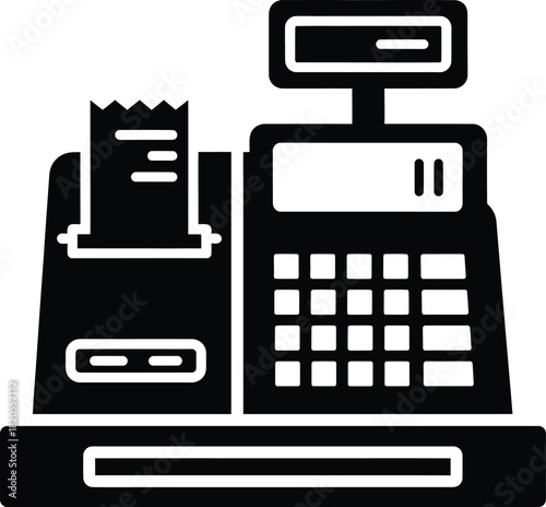 Cash register icon point of sale system pos terminal vector illustration eps silhouette