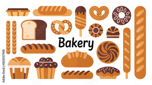 Assorted Baked Goods and Pastries Collection bread