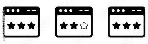 Boost your business with customer feedback illustrations showcasing star ratings for website reviews and user experiences in a clear, simple design.