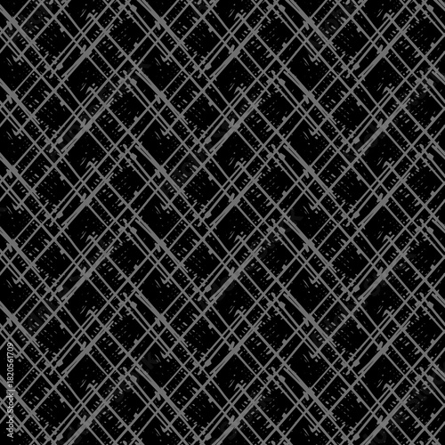 Geometric Pattern - Seamless Pattern - Scribble (Black, Gray) - Repeating Vector Image; Easily Editable; Endless Design; Colorful lIlustration. Print for Gift Paper, Packaging, etc.