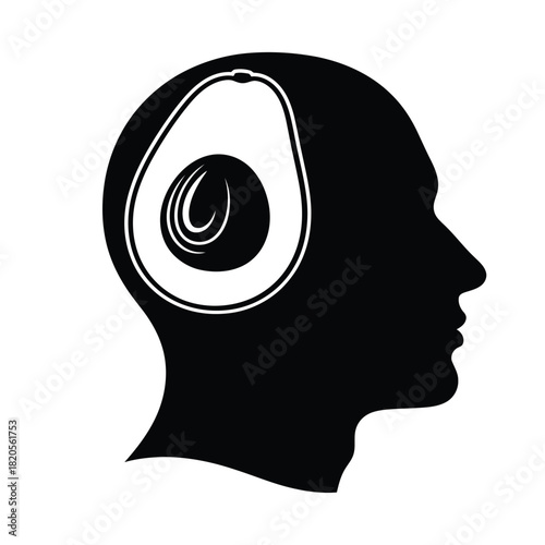 Avocado Mind Power Brain Concept