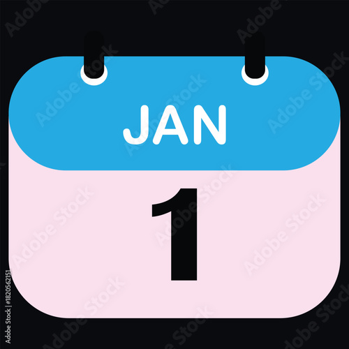 1st january calender icon eps 10