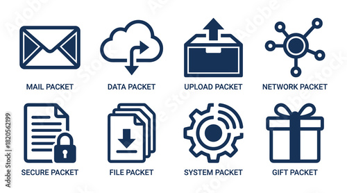 Mail packet icon vector, data message document sign, email outline symbol for web and app