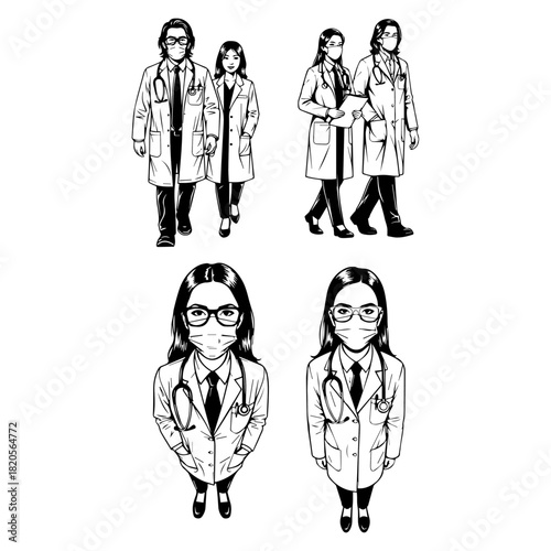 silhouette pack of Doctor icons