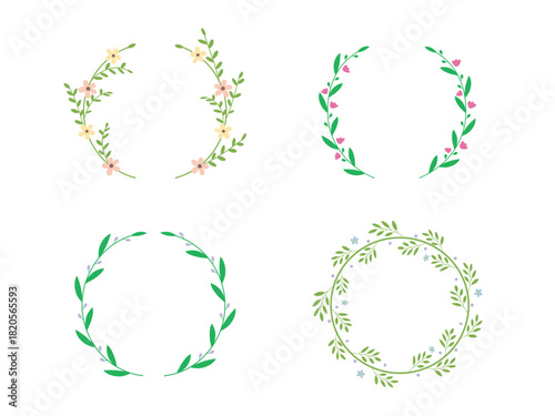 화사한 꽃 프레임 일러스트 _꽃 테두리