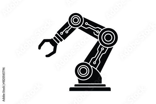Robotic arm with circuit board details. Represents automation, advanced technology, and industry innovation