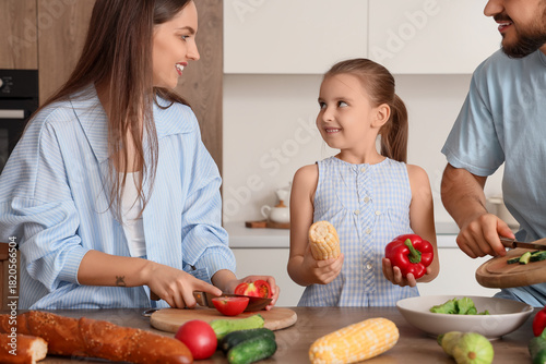 Happy parents with their li...