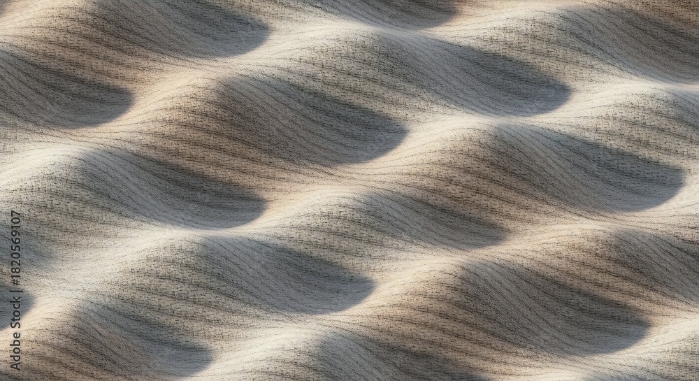 Obraz premium Closeup of undulating light brown and gray fabric with a subtle woven texture and strong shadows