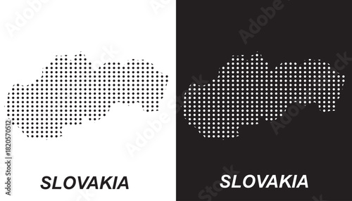 Slovakia Dot Map Vector, Digital Geometric Silhouette, Infographic Template, Point Scale Technology Concept, Central Europe Country EPS
