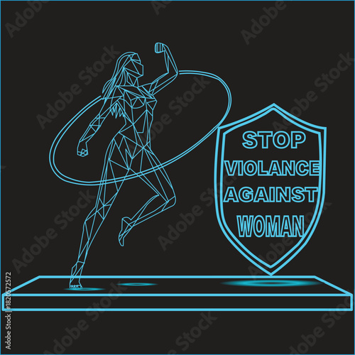 Stop violence against woman vector