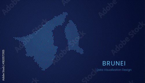 Brunei dotted digital map for data visualization design