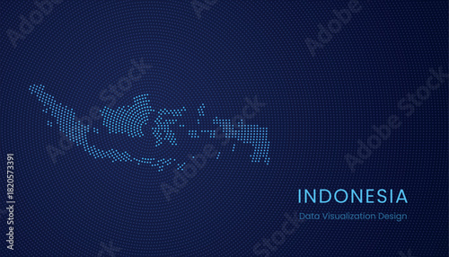 Indonesia dotted digital map for data visualization design