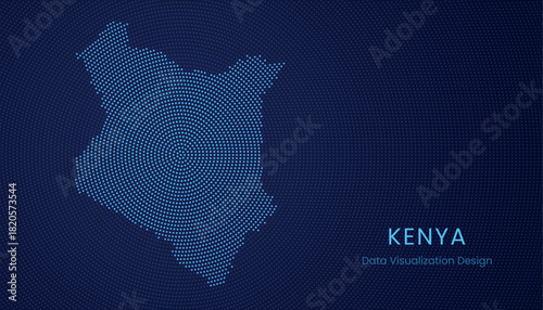 Kenya dotted digital map for data visualization design